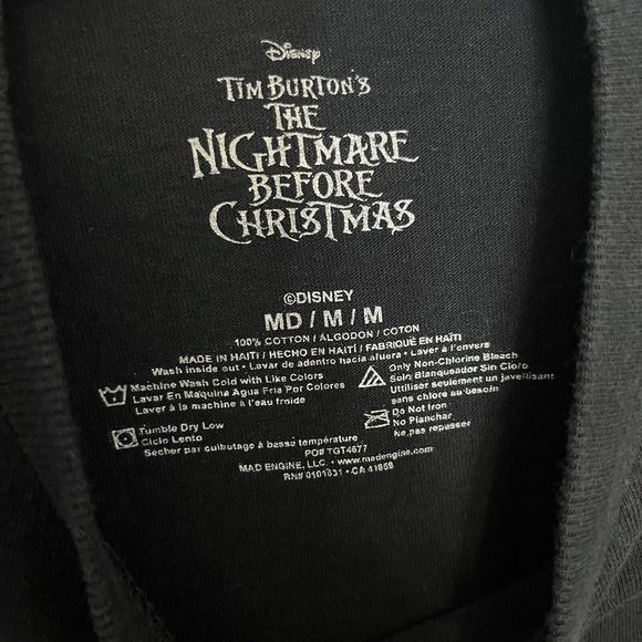 Jack Skellington Big Face T Shirt Size Med Disney Nightmare Before Christmas VGC - Picture 4 of 9